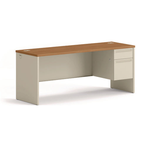 Image of HON® 38000 Series Right Pedestal Credenza, 72w X 24d X 29.5h, Harvest/putty