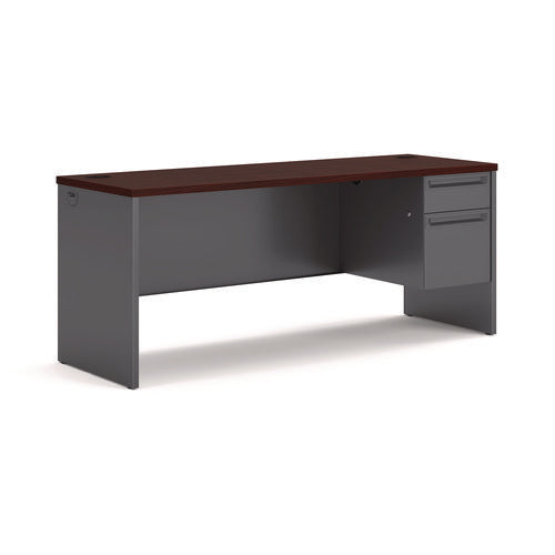 Image of HON® 38000 Series Right Pedestal Credenza, 72w X 24d X 29.5h, Mahogany/charcoal