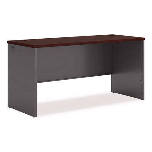 Image of HON® 38000 Series Desk Shell, 60w X 24d X 29.5h, Mahogany/charcoal