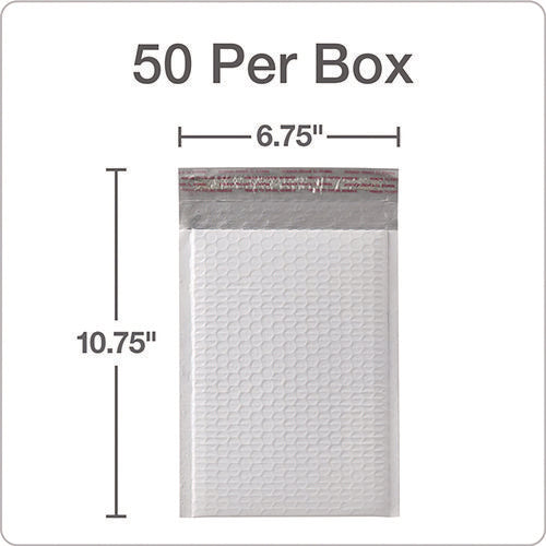 Image of Quality Park Poly Bubble Mailers, #0, Barrier Bubble Cushion, Redi-Seal Adhesive Closure, 6 x 9, White, 25/Pack