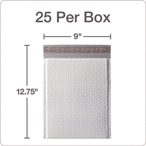 Image of Quality Park Poly Bubble Mailers, #2, Barrier Bubble Cushion, Redi-Seal Adhesive Closure, 8.25 x 11, White, 25/Pack