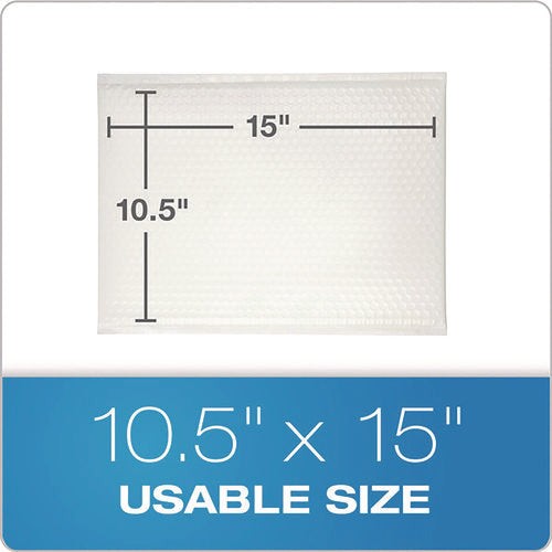 Image of Quality Park Poly Bubble Mailers, #5, Barrier Bubble Cushion, Redi-Seal Adhesive Closure, 10.5 x 15, White, 25/Pack