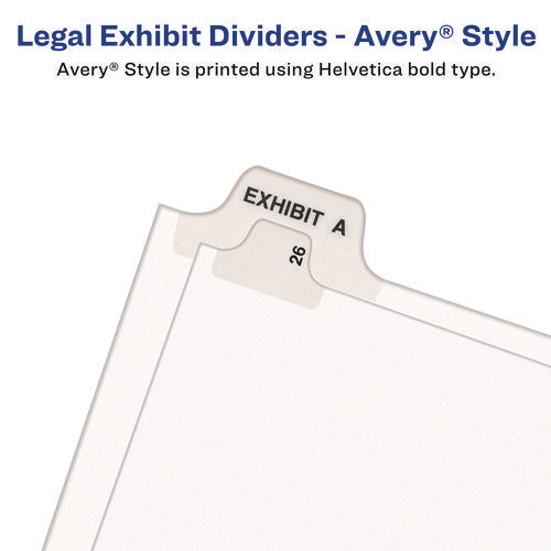 Image of Avery® Preprinted Legal Exhibit Side Tab Index Dividers, Avery Style, 26-Tab, G, 11 x 8.5, White, 25/Set, (1407)