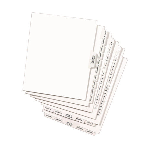 Image of Avery® Preprinted Legal Exhibit Side Tab Index Dividers, Avery Style, 26-Tab, G, 11 x 8.5, White, 25/Set, (1407)