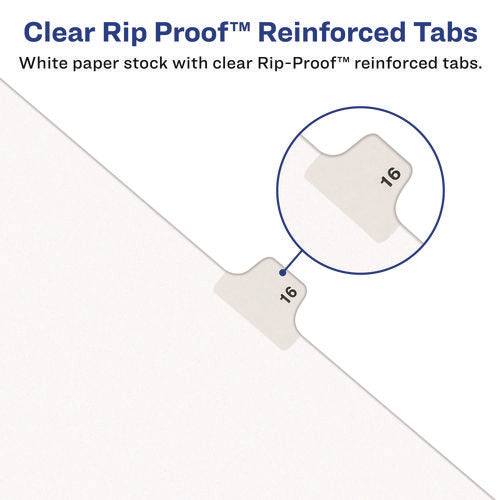 Image of Avery® Preprinted Legal Exhibit Side Tab Index Dividers, Avery Style, 26-Tab, G, 11 x 8.5, White, 25/Set, (1407)