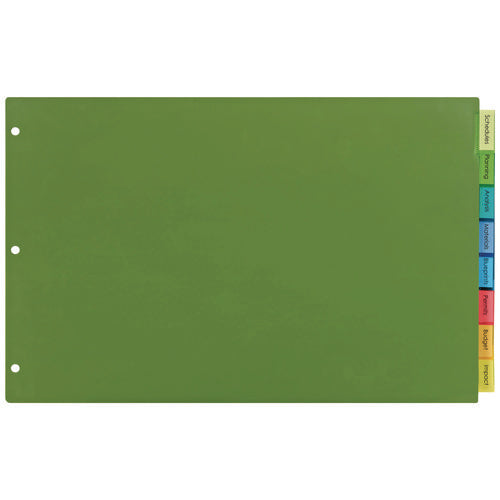 Image of Avery® Insertable Big Tab Plastic Dividers, 8-Tab, 11 X 17, Green, 1 Set