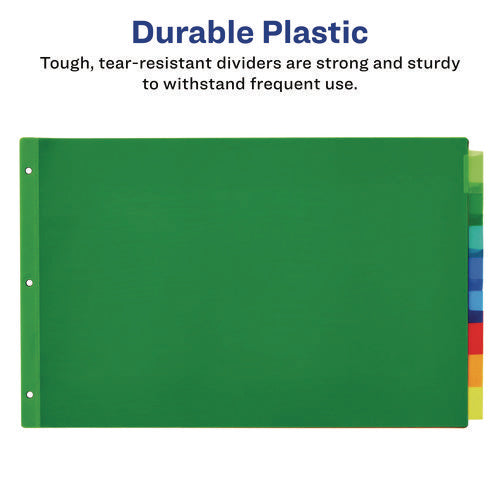 Image of Avery® Insertable Big Tab Plastic Dividers, 8-Tab, 11 X 17, Green, 1 Set
