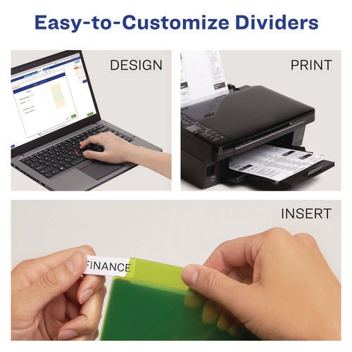 Image of Avery® Insertable Big Tab Plastic Dividers, 8-Tab, 11 X 17, Green, 1 Set