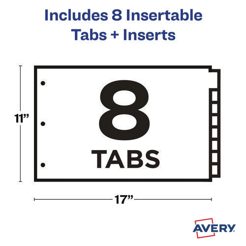 Image of Avery® Insertable Big Tab Plastic Dividers, 8-Tab, 11 X 17, Green, 1 Set