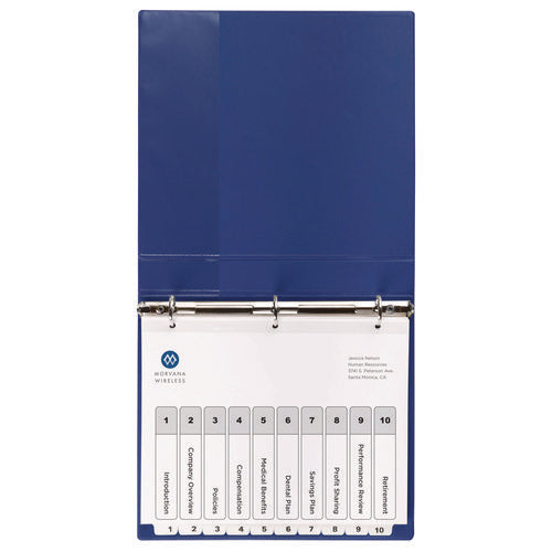 Image of Avery® customizable table of contents ready index black and white dividers, 10-tab, 1 to 10, 11 x 8.5, white, 6 sets