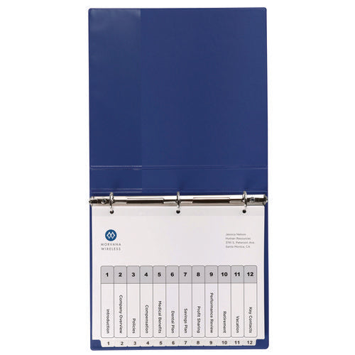 Image of Avery® Customizable Table of Contents Ready Index Black and White Dividers, 12-Tab, 1 to 12, 11 x 8.5, White, 6 Sets