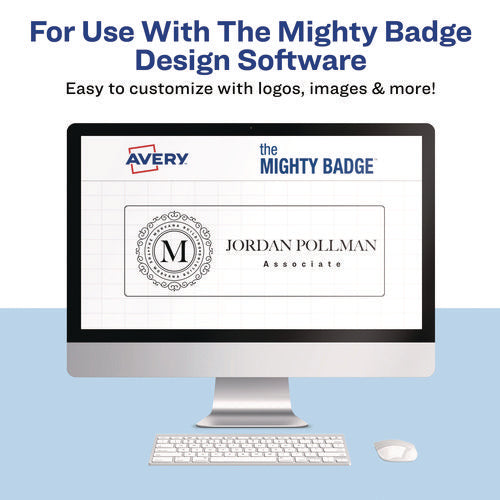 Image of Avery® The Mighty Badge Name Badge Inserts, 1 X 3, Clear, Laser, 20/sheet, 5 Sheets/pack