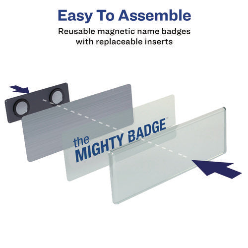 Image of Avery® The Mighty Badge Name Badge Inserts, 1 X 3, Clear, Laser, 20/sheet, 5 Sheets/pack