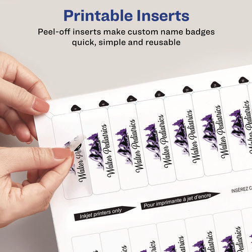 Image of Avery® The Mighty Badge Name Badge Inserts, 1 X 3, Clear, Laser, 20/sheet, 5 Sheets/pack