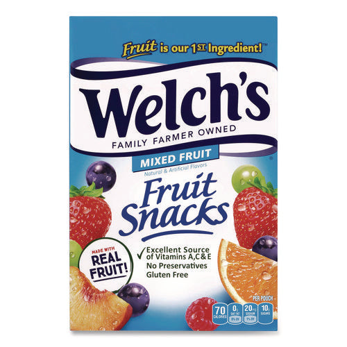Image of Welch's® Fruit Snacks, Mixed Fruit, 0.9 oz Pouch, 40/Box