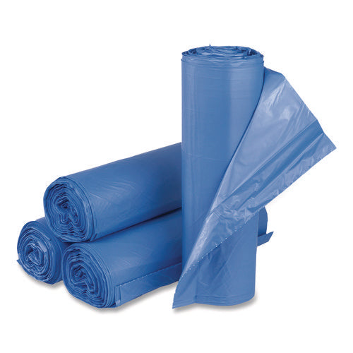 Image of Inteplast Group High-Density Commercial Can Liners, 60 gal, 18 mic, 40" x 48", Blue, 200/Carton