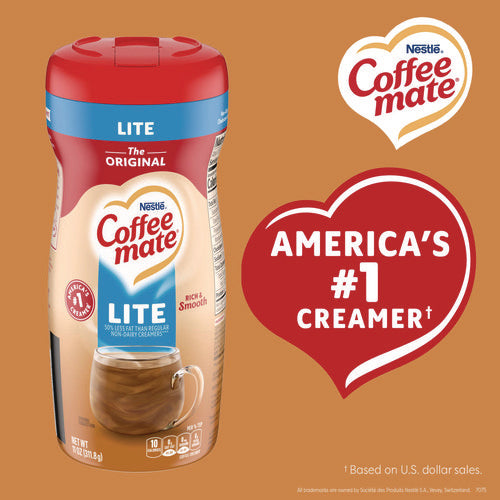 Image of Coffee mate® Powdered Original Lite Creamer, 11 oz Canister, 12/Carton