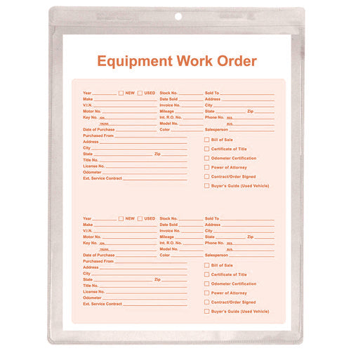 Image of C-Line® Clear Vinyl Shop Ticket Holders, Both Sides Clear, 50 Sheets, 9 X 12, 50/box