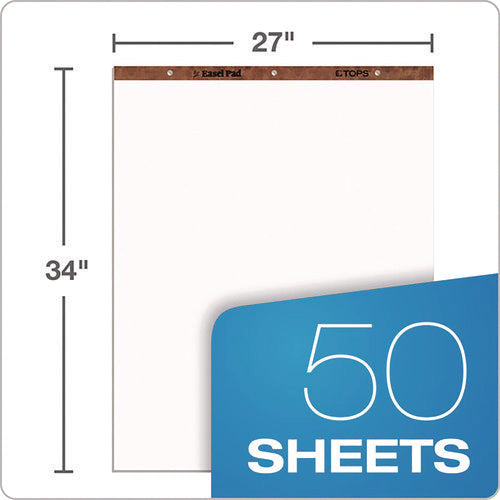 Image of TOPS Easel Pads, Unruled, 27 x 34, White, 50 Sheets, 2/Carton