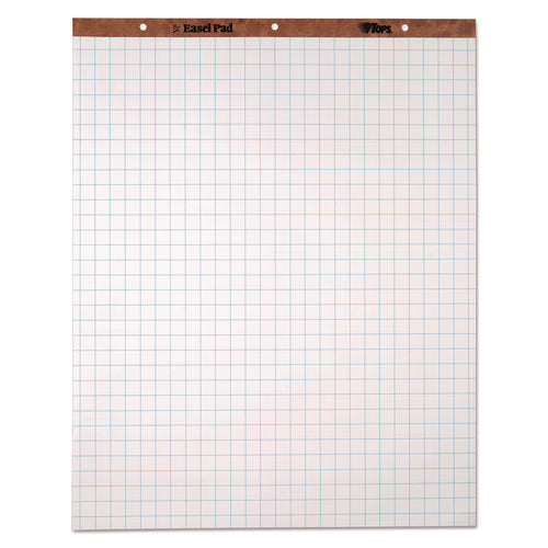 Image of TOPS Easel Pads, Quadrille Rule (1 sq/in), 27 x 34, White, 50 Sheets, 4/Carton