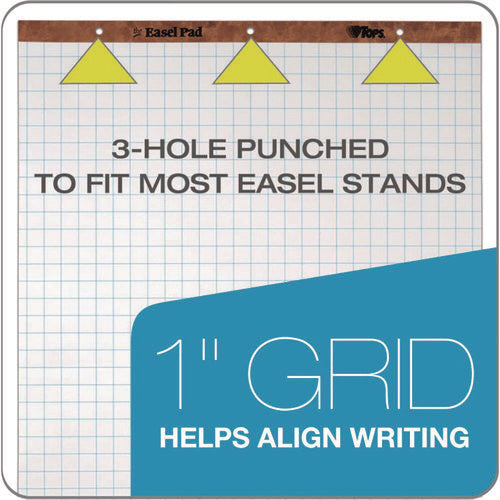 Image of TOPS Easel Pads, Quadrille Rule (1 sq/in), 27 x 34, White, 50 Sheets, 4/Carton
