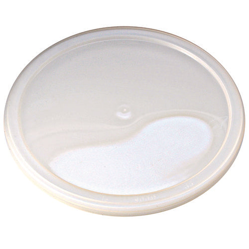 Image of Fabri-Kal® Pro Kal Polyethylene Flush Fill Round Deli Lids, 4.6" Diameter, Clear, Plastic, 500/Carton