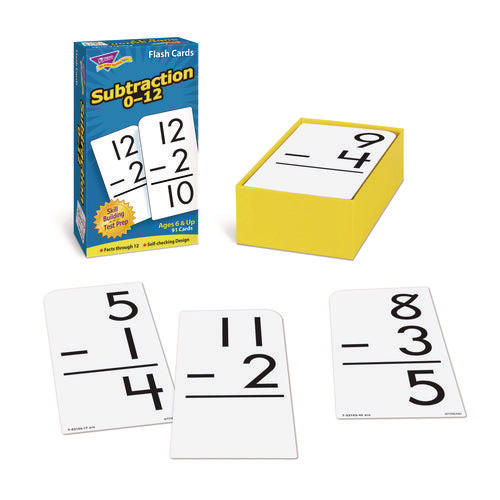 Image of TREND® Skill Drill Flash Cards, Subtraction, 3 X 6, Black And White, 91/pack