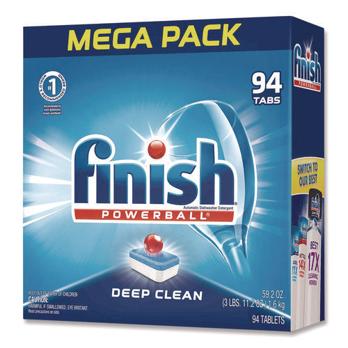 Image of FINISH® Powerball Dishwasher Tabs, Fresh Scent, 94/Box, 4 Boxes/Carton