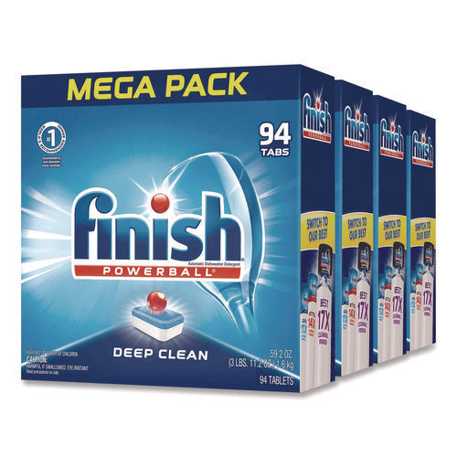 Image of FINISH® Powerball Dishwasher Tabs, Fresh Scent, 94/Box, 4 Boxes/Carton