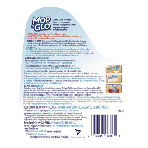 Image of Professional MOP & GLO® Ready to Use Multi-Surface Floor Cleaner, Fresh Citrus Scent, 64 oz Bottle, 6/Carton
