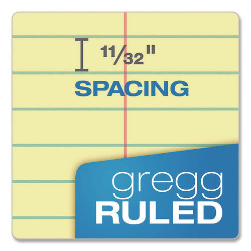 Image of TOPS Docket Steno Pad, Gregg Rule, Forest Green Cover, 100 Canary-Yellow 6 X 9 Sheets
