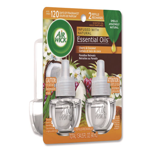Image of Air Wick® Scented Oil Refills, Paradise Retreat, 0.67 oz, 2/Pack, 6 Packs/Carton
