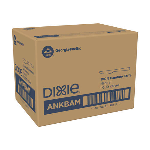 Image of Dixie® Bamboo Cutlery, Mediumweight Knife, Paper, Light Golden, 100/Pack, 10 Packs/Carton