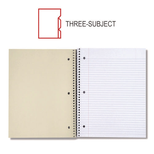 Image of Universal® Wirebound Notebook, 3-Subject, Medium/College Rule, Black Cover, (120) 11 x 8.5 Sheets