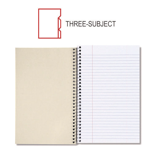 Image of Universal® Wirebound Notebook, 3-Subject, Medium/College Rule, Black Cover, (120) 9.5 x 6 Sheets