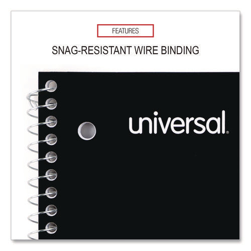 Image of Universal® Wirebound Notebook, 1-Subject, Medium/College Rule, Black Cover, (100) 11 x 8.5 Sheets