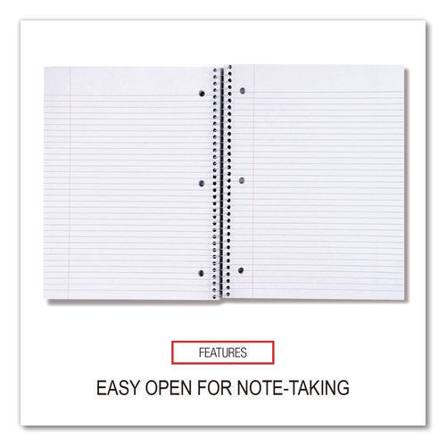 Image of Universal® Wirebound Notebook, 1-Subject, Medium/College Rule, Black Cover, (100) 11 x 8.5 Sheets