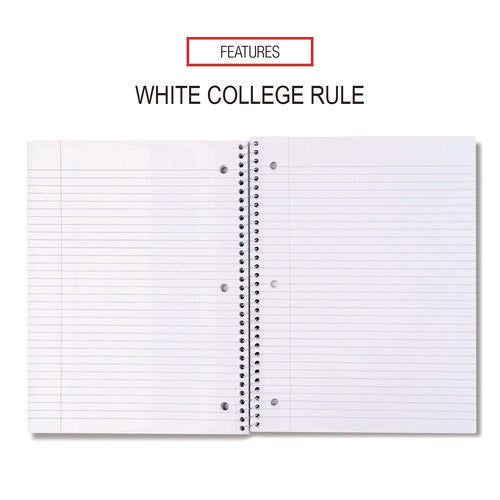 Image of Universal® Wirebound Notebook, 1-Subject, Medium/College Rule, Black Cover, (70) 10.5 x 8 Sheets