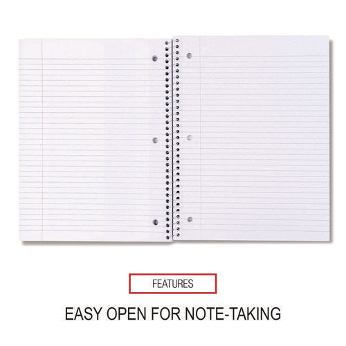 Image of Universal® Wirebound Notebook, 1-Subject, Medium/College Rule, Black Cover, (70) 10.5 x 8 Sheets