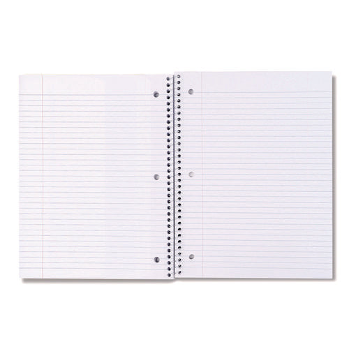 Image of Universal® Wirebound Notebook, 1-Subject, Medium/College Rule, Black Cover, (70) 10.5 x 8 Sheets