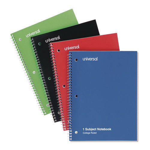 Image of Universal® Wirebound Notebook, 1-Subject, Medium/College Rule, Assorted Cover Colors, (70) 10.5 x 8 Sheets, 4/Pack