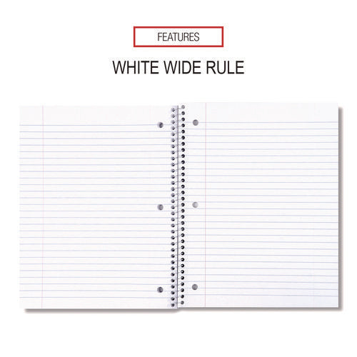 Image of Universal® Wirebound Notebook, 1-Subject, Wide/Legal Rule, Black Cover, (70) 10.5 x 8 Sheets