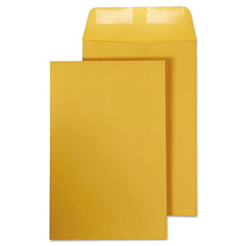 Image of Quality Park Catalog Envelope, 28 lb Bond Weight Kraft, #1, Square Flap, Gummed Closure, 6 x 9, Brown Kraft, 100/Box