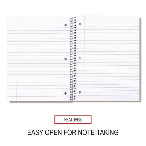 Image of Universal® Wirebound Notebook, 1-Subject, Wide/Legal Rule, Black Cover, (70) 10.5 x 8 Sheets