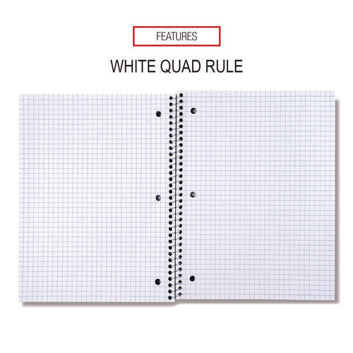 Image of Universal® Wirebound Notebook, 1-Subject, Quadrille Rule (4 sq/in), Black Cover, (70) 10.5 x 8 Sheets