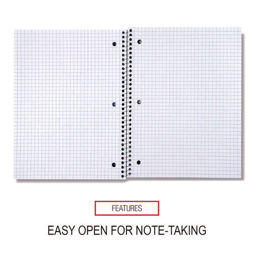 Image of Universal® Wirebound Notebook, 1-Subject, Quadrille Rule (4 sq/in), Black Cover, (70) 10.5 x 8 Sheets