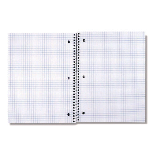 Image of Universal® Wirebound Notebook, 1-Subject, Quadrille Rule (4 sq/in), Black Cover, (70) 10.5 x 8 Sheets