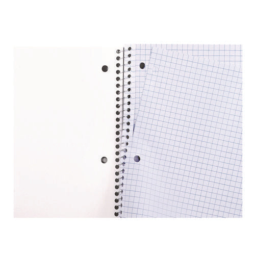 Image of Universal® Wirebound Notebook, 1-Subject, Quadrille Rule (4 sq/in), Black Cover, (70) 10.5 x 8 Sheets