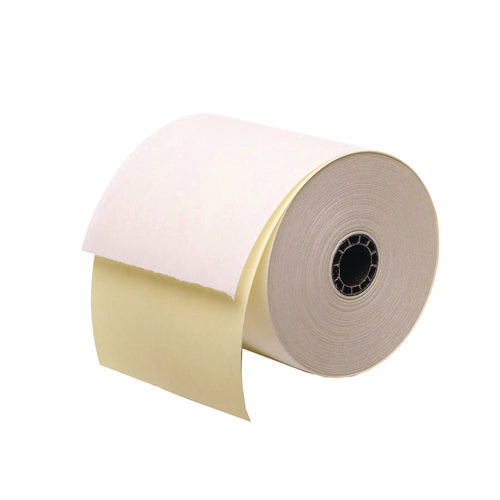 Image of Iconex Impact Printing Carbonless Paper Rolls, 3" X 90 Ft, White/canary, 50/carton