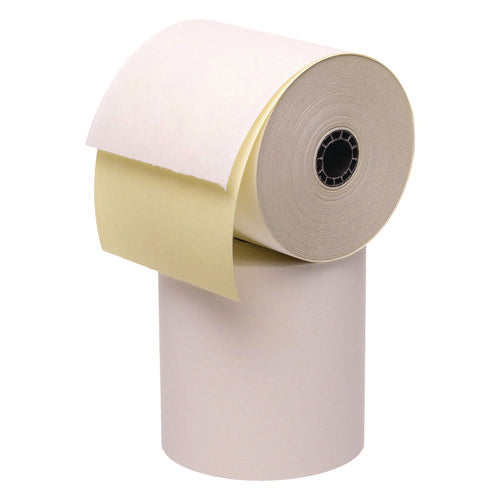 Image of Iconex Impact Printing Carbonless Paper Rolls, 3" X 90 Ft, White/canary, 50/carton